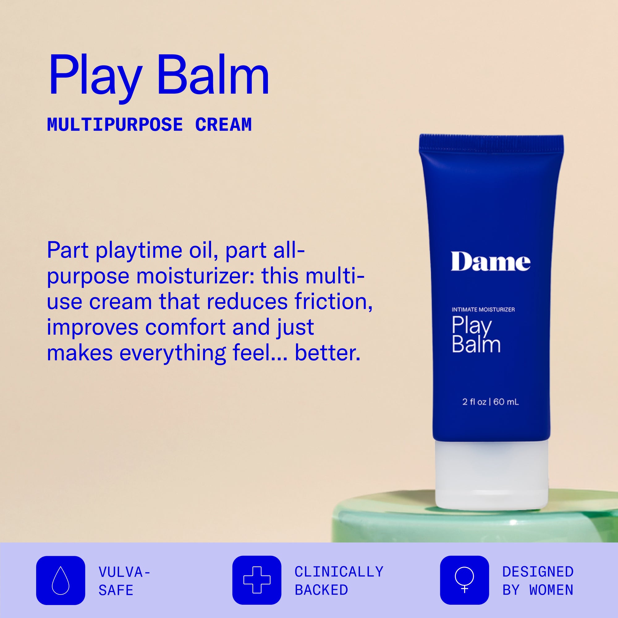 Play Balm Intimate Cream &amp; Massage Oil 60ml