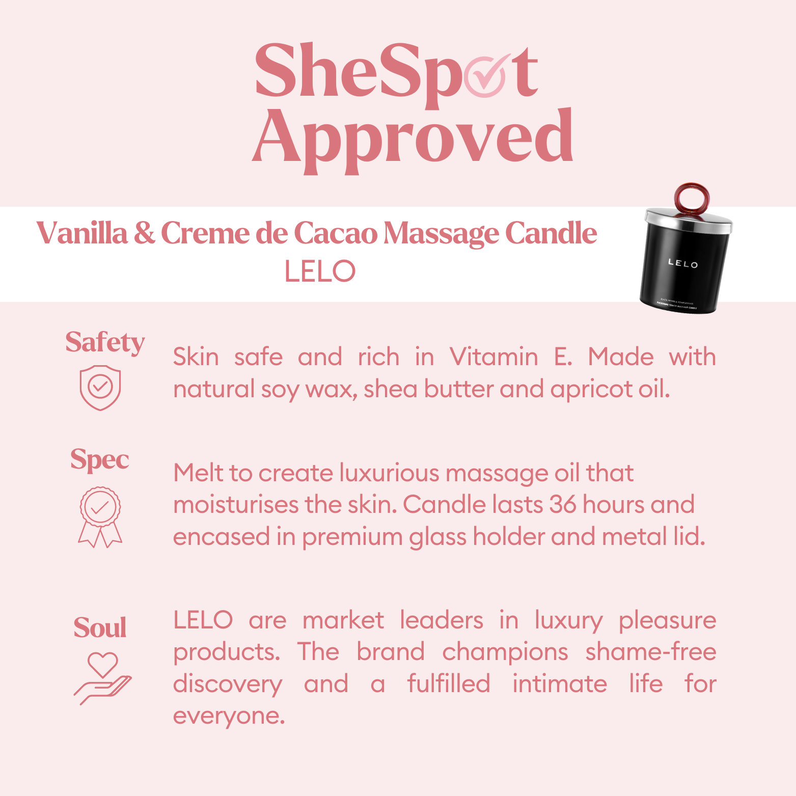 Vanilla &amp; Creme de Cacao Massage Candle